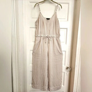 Seven 7 For All Mankind sleeveless jumpsuit Striped Beige, sz Large
